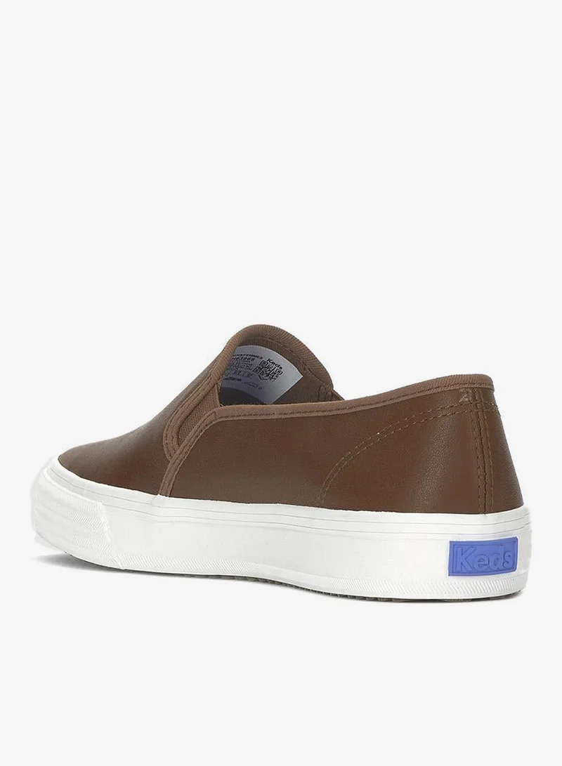 Keds Cognac Keds Women's Double Decker Slip On Leather Casual Sneaker Brown for Women | Best Price UAE